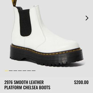 Dr. Martens White Smooth Leather Platform Chelsea Boots